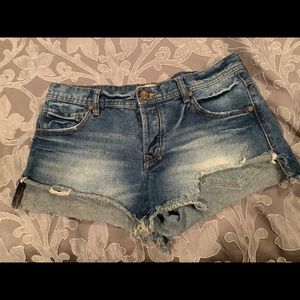 Free People Ripped / Cutoff Jean Shorts